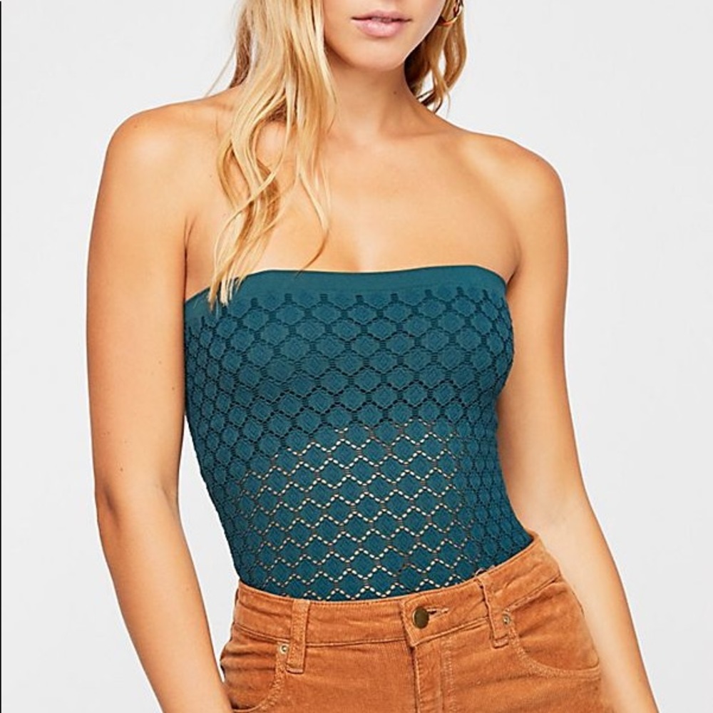 Free people honey teal tube top m/l